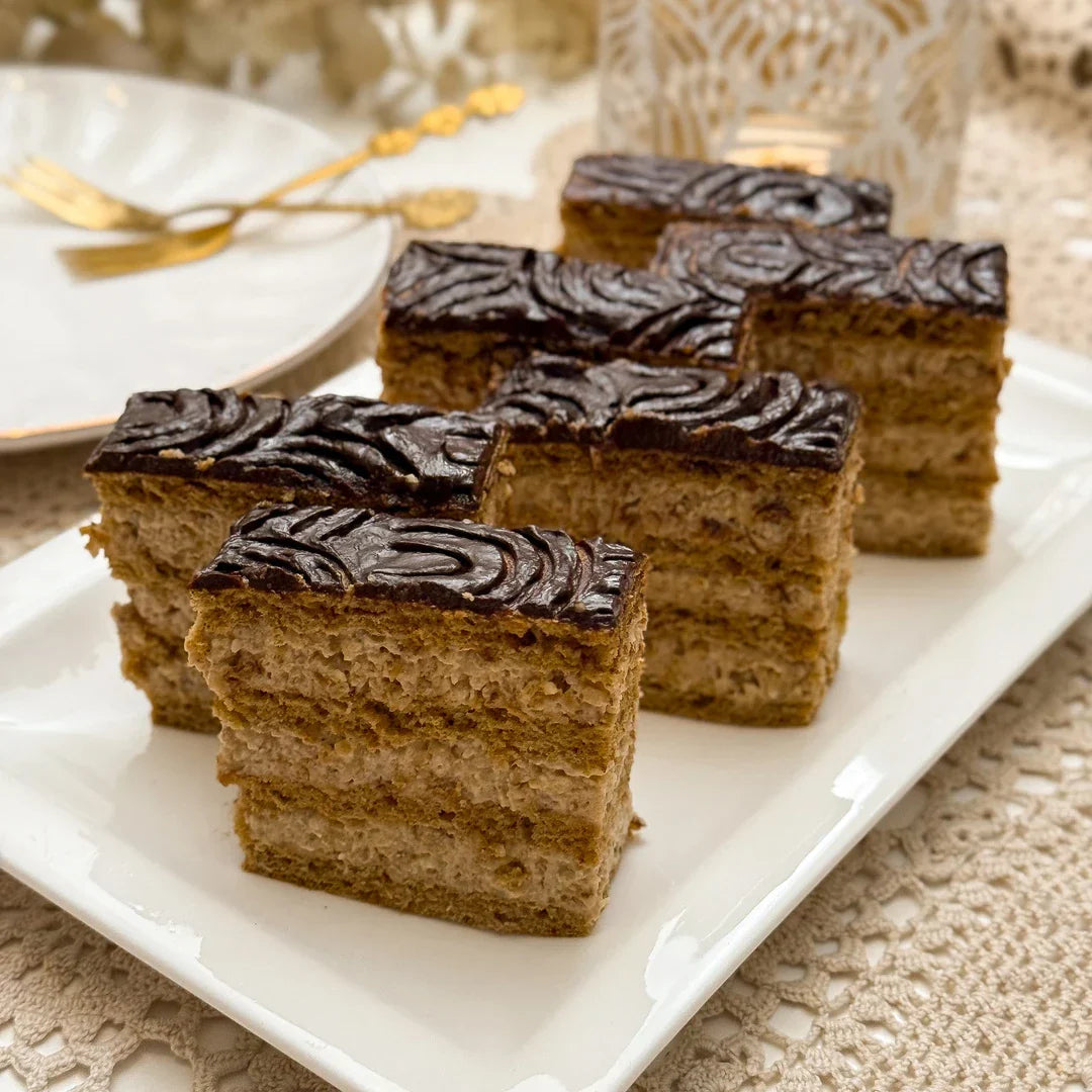 Keto Gerbeaud-Schnitte aus Fibriya Ballaststoffmix