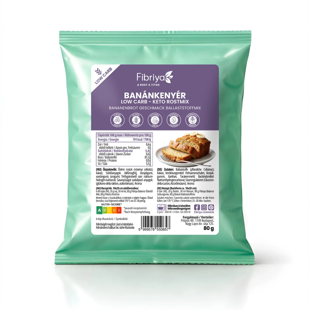 Fibriya Bananenbrot Low Carb Keto Ballaststoffmix 80g