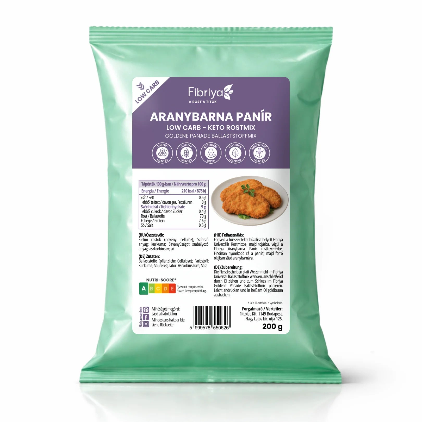 Fibriya Goldene Panade – Low-Carb Keto Ballaststoffmix 200g