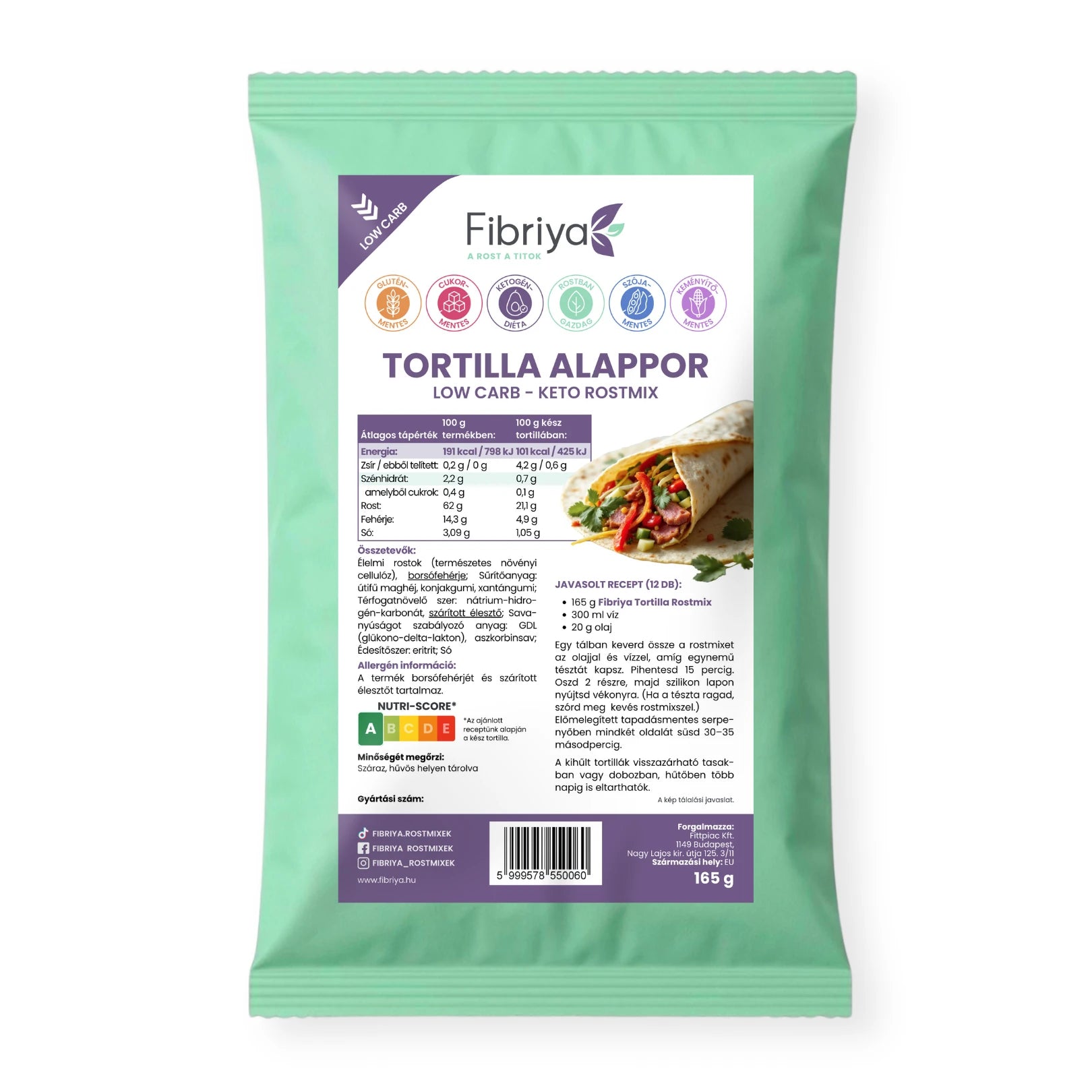 Fibriya Tortilla – Low-Carb Keto Ballaststoffmix 165g