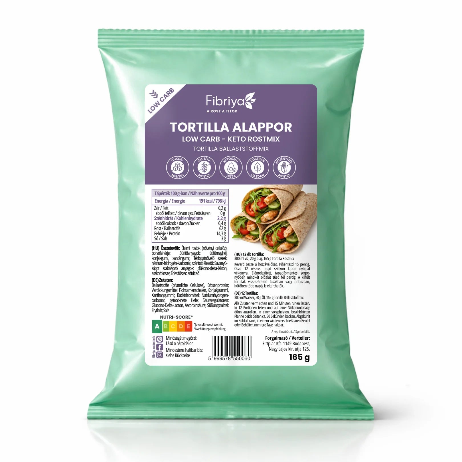 Fibriya Tortilla – Low-Carb Keto Ballaststoffmix 165g