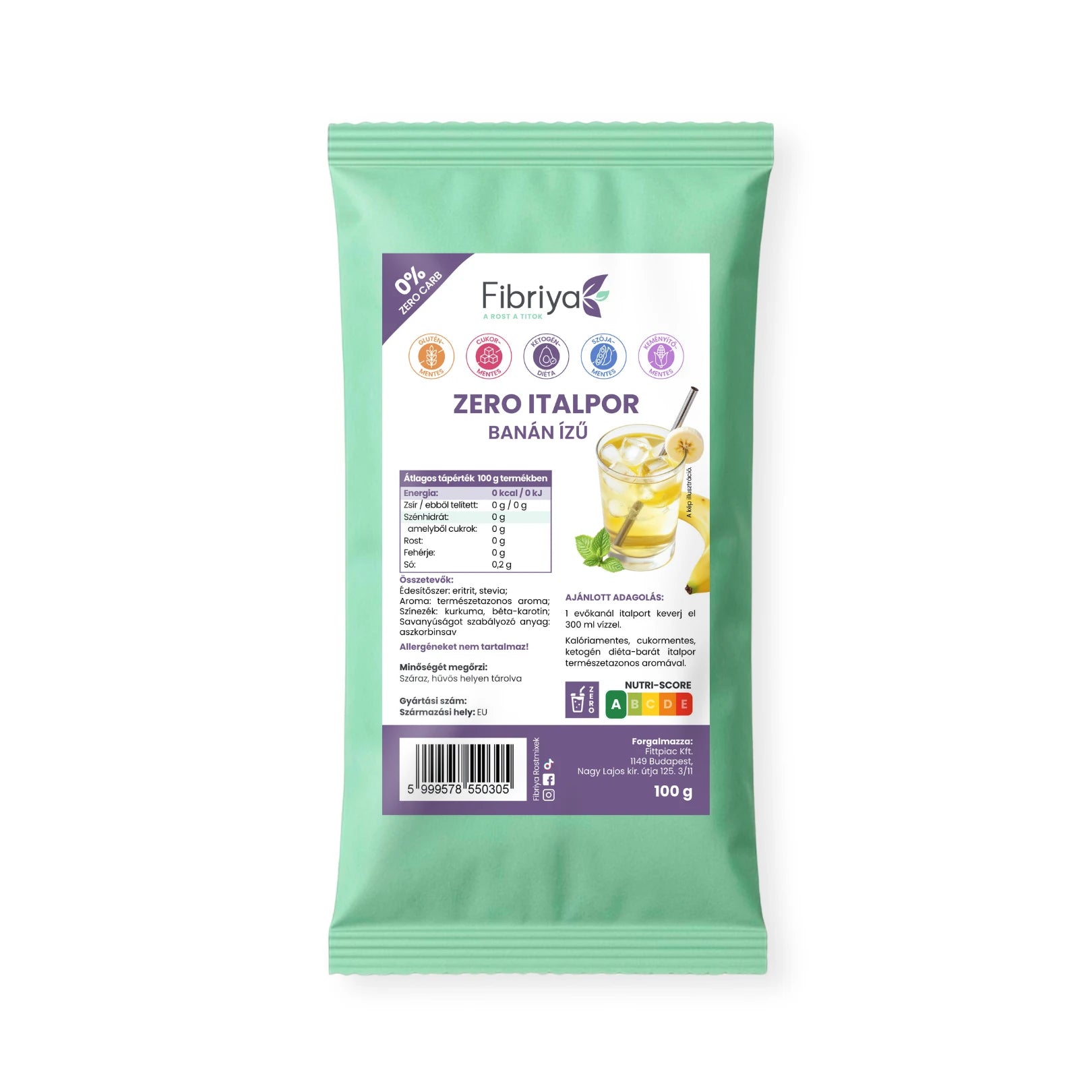 Fibriya Zero Getränkepulver Banane 100g
