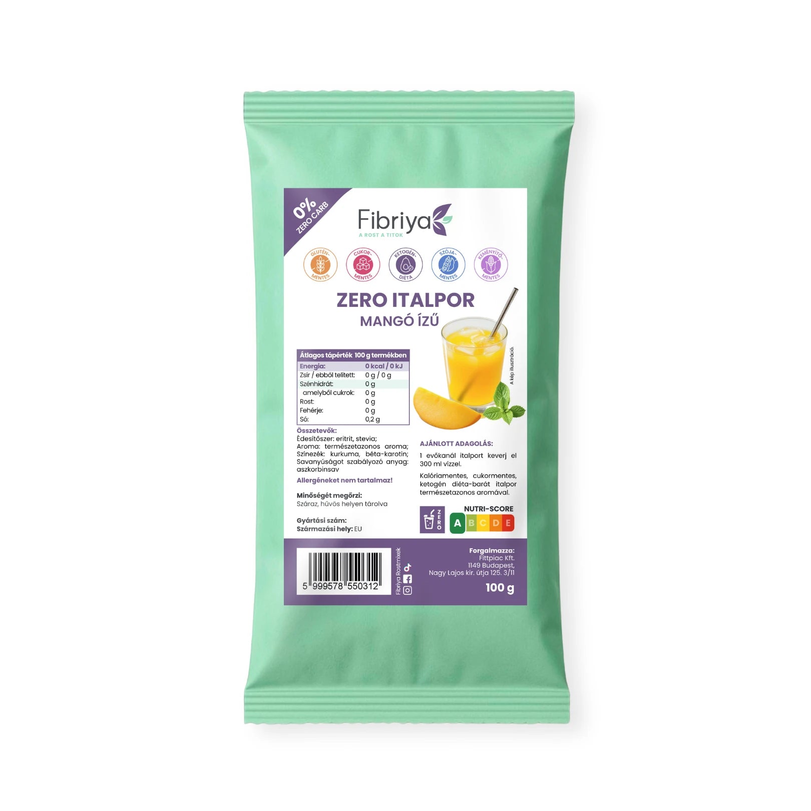 Fibriya Zero Getränkepulver Mango 100g