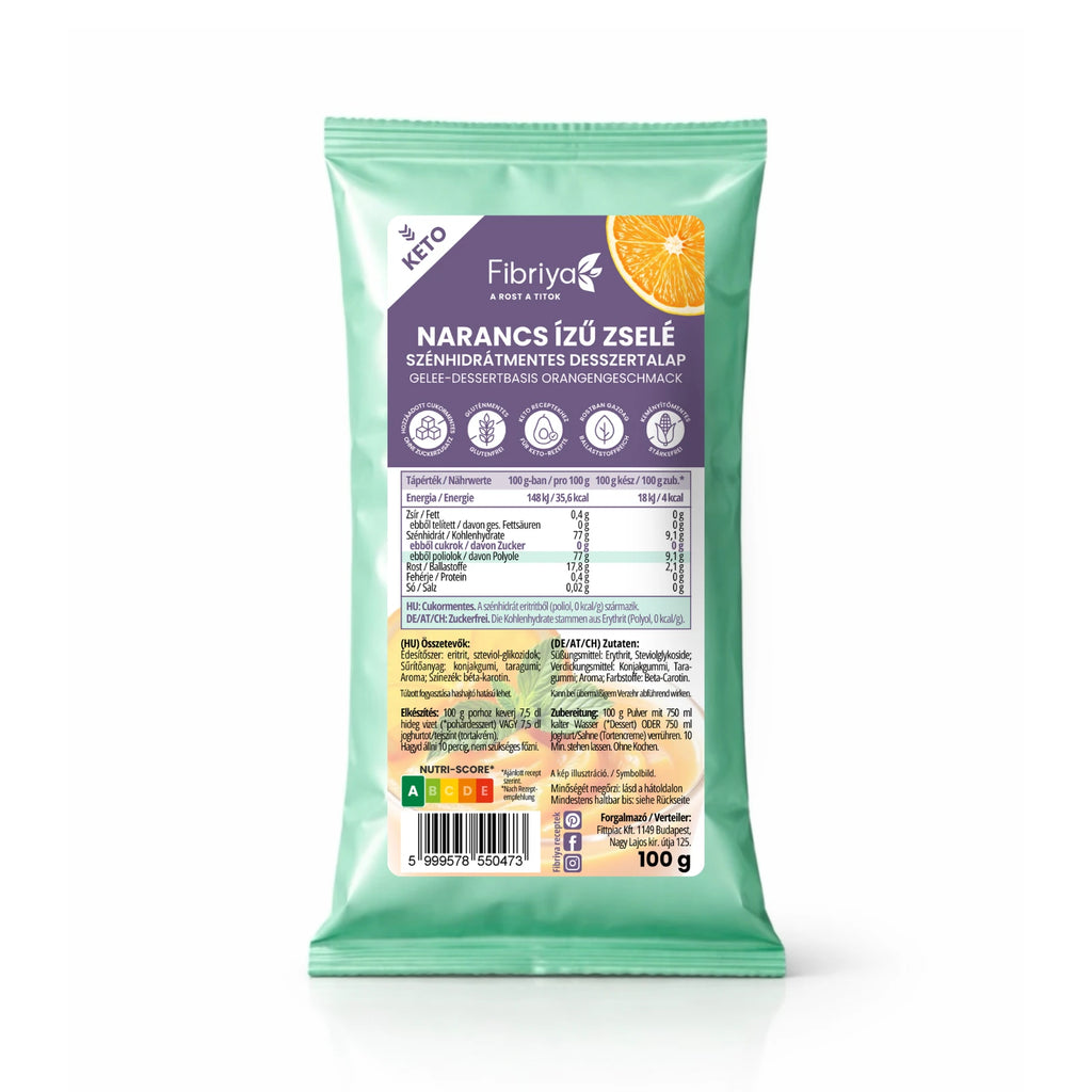 Fibriya Orangen-Gelee – Kohlenhydratfreie Dessertbasis 100g