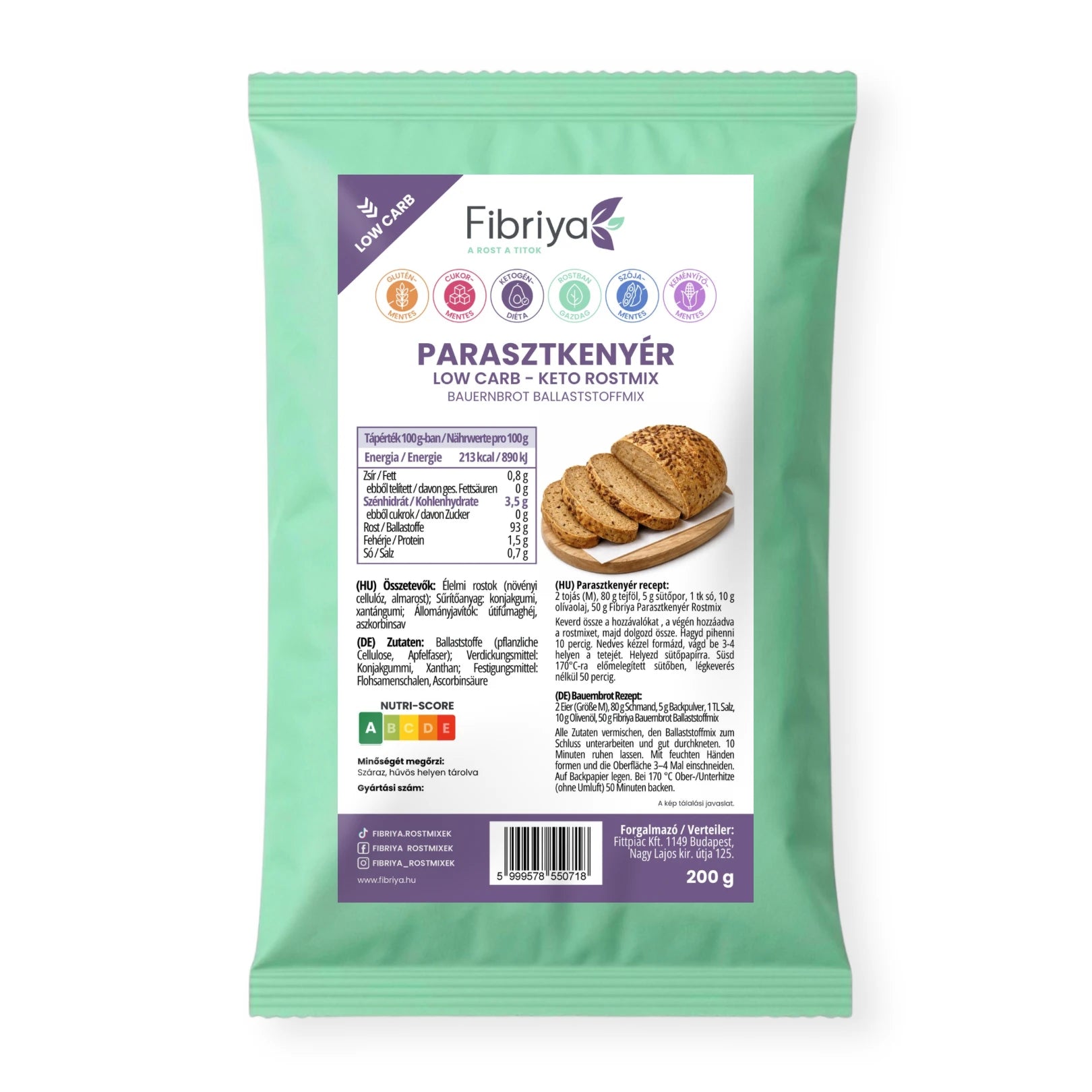 Fibriya Bauernbrot – Low Carb Keto Ballaststoffmix 200g