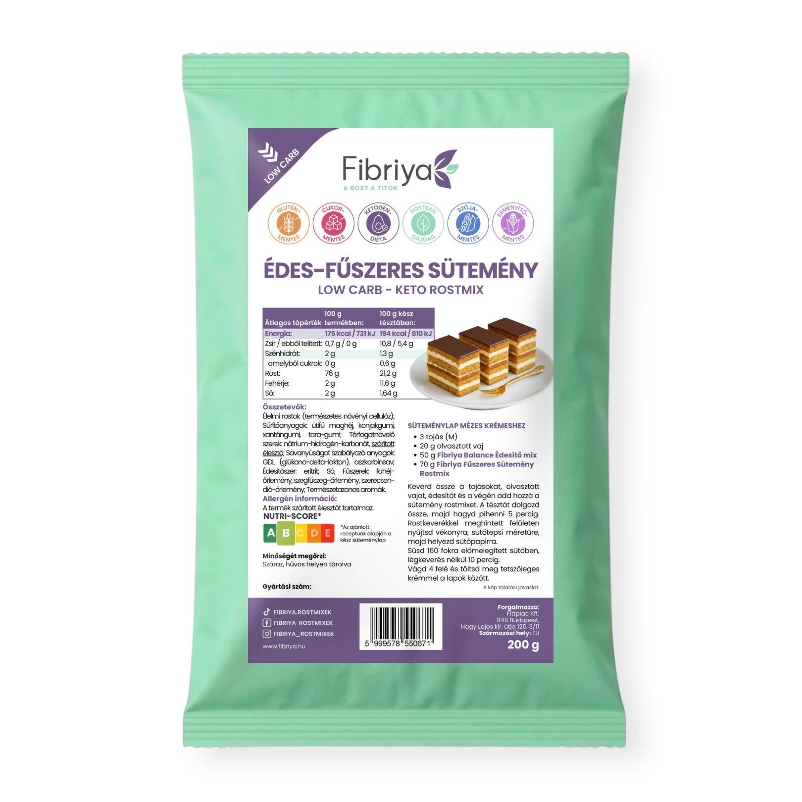 Fibriya Gewürzgebäck Ballaststoffmix – Low-Carb Keto Ballaststoffmix 200g